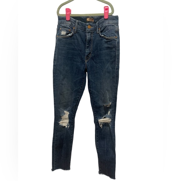 MOTHER High Waisted Looker Ankle Fray - Wicked Wildflower - Picture 5 of 15